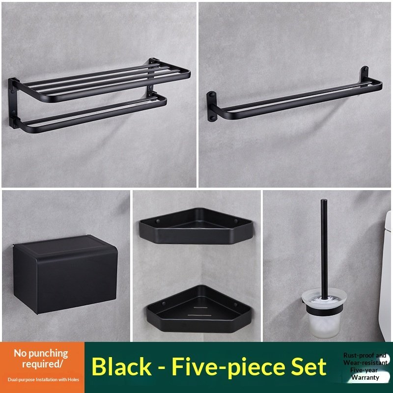 Gun-gray Space Aluminum Bathroom Hardware Bathroom Toilet Shelf