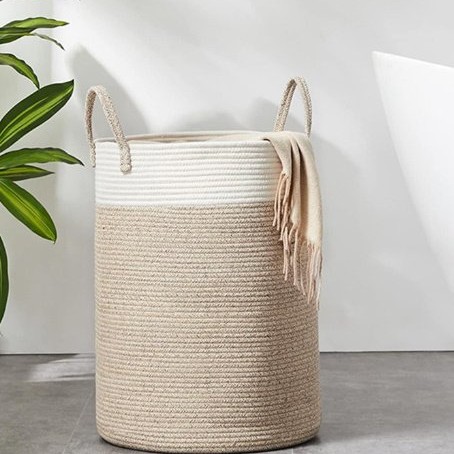 Cotton fabric woven storage basket