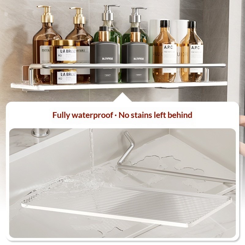 Bathroom No-Drill Storage Golden Shelf