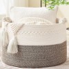 Cotton String Dirty Clothes Basket Japanese Household Round Storage Basket