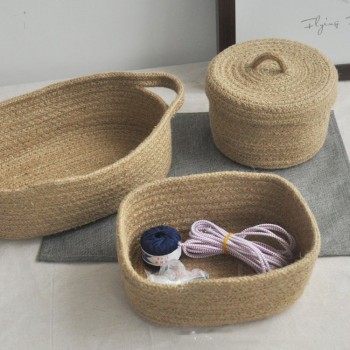 Handmade Jute Storage Basket, Storage Basket, Multipurpose Decorative Box, Sewing Box