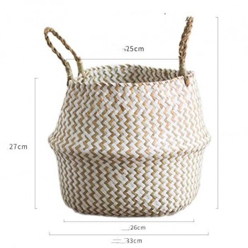 Living Room Flowerpot Dried Flower Basket Hand-Woven Basket Storage