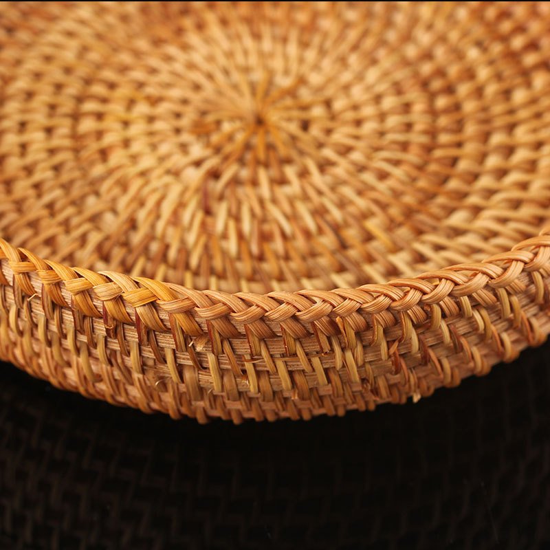 Woven Fruit Basket Snack Candy Basket Tea Tray Storage Basket Bread Tray