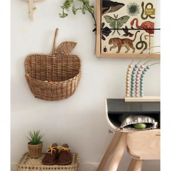 Cross-Border Ins Hand-Made Rattan Apple-Shaped Storage Basket, Shaped Decorative Storage
