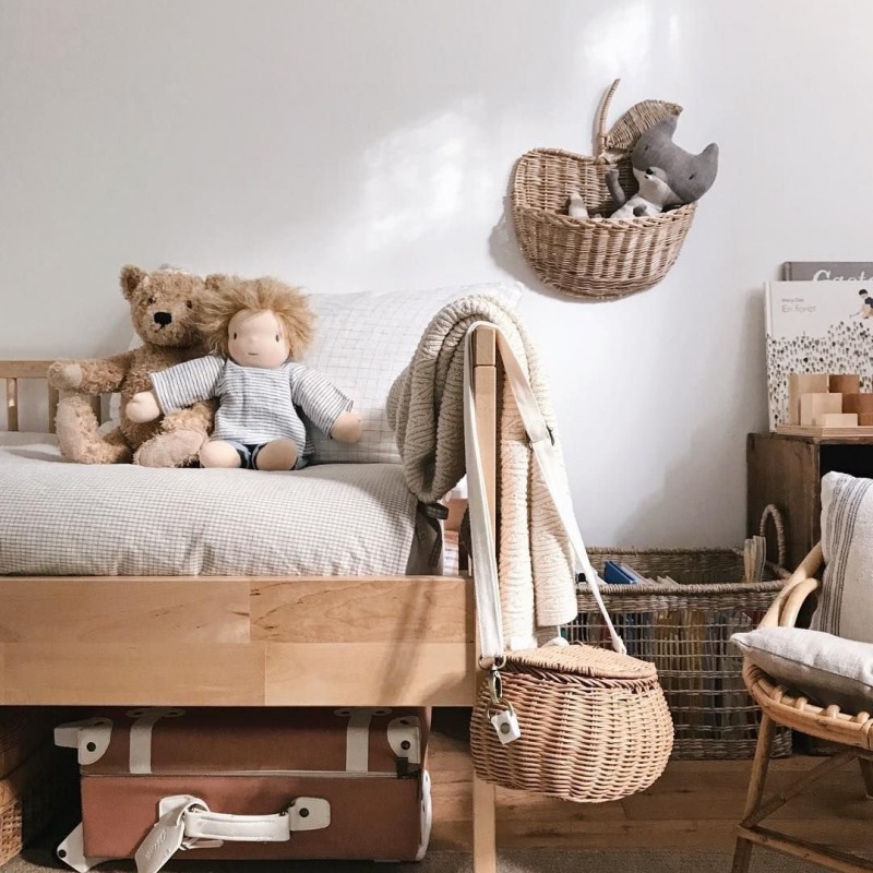 Cross-Border Ins Hand-Made Rattan Apple-Shaped Storage Basket, Shaped Decorative Storage