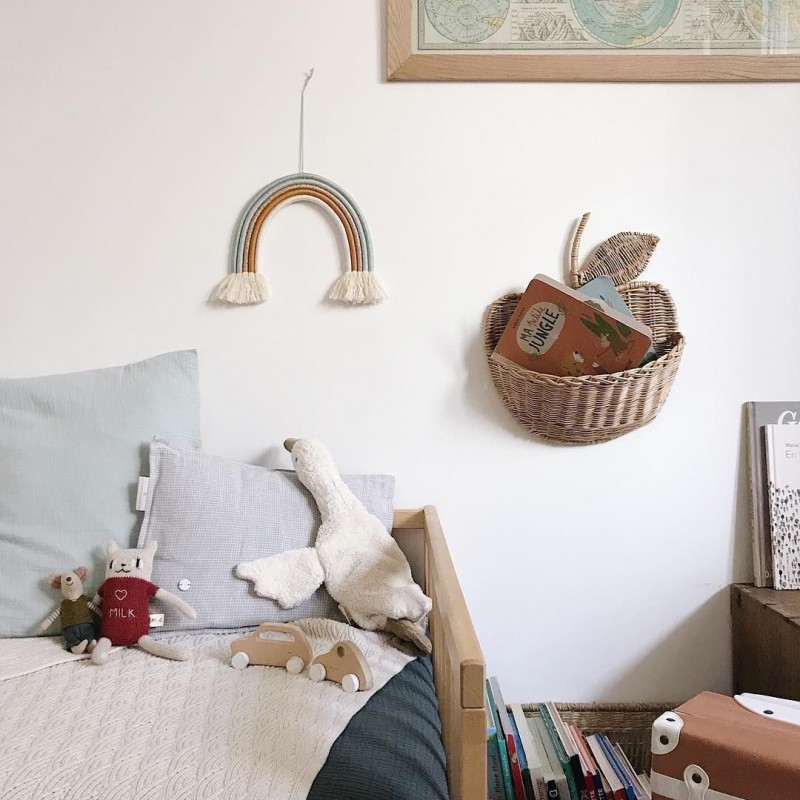 Cross-Border Ins Hand-Made Rattan Apple-Shaped Storage Basket, Shaped Decorative Storage