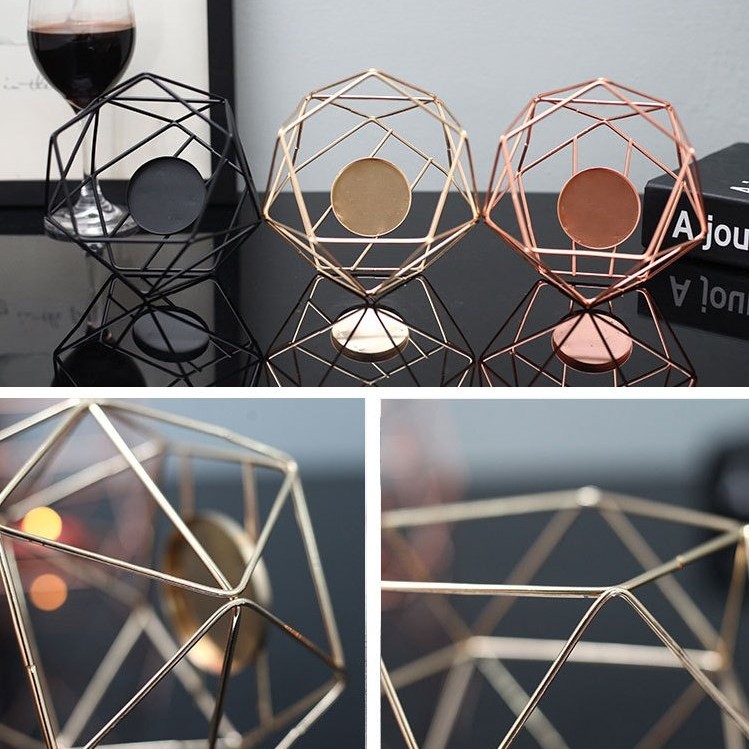 Geometric candlestick decoration
