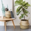 Natural sewed woven storage basket