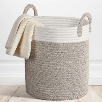 Cotton fabric woven storage basket
