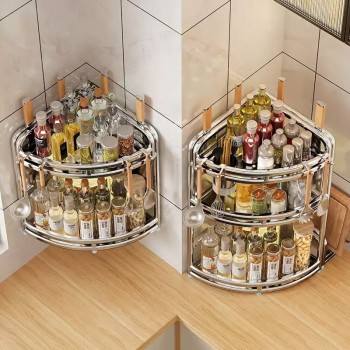 Stainless Steel Kitchen Seasoning Rack With Countertop