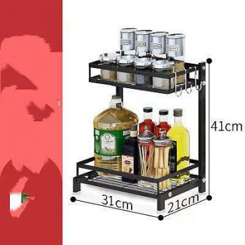 Stainless Steel Kitchen Rack Thickened Seasoning Rack Multi Layer Kitchen Seasoning Storage Rack