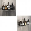Space Aluminum Shelf Bathroom Black Rectangular Wall Hanging Kitchen And Bathroom Dual-use Shelf