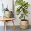 Natural sewed woven storage basket