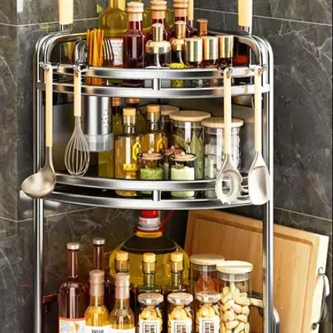 Stainless Steel Kitchen Seasoning Rack With Countertop