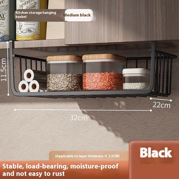 Hanging Partition Layered Seasoning Hanging Basket Cabinet Wall Cupboard Lower Hanging Rack