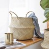 Natural sewed woven storage basket