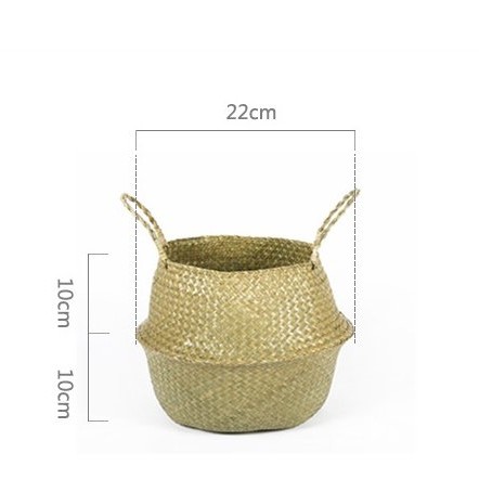 Natural sewed woven storage basket
