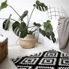 Natural sewed woven storage basket