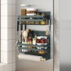 Refrigerator Shelf Side Storage Kitchen Magnetic Plastic Wrap Tissue Seasoning Side Multi-functional Punch Free Rack