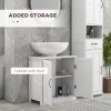 Bathroom Sink Cabinet, Pedestal Sink Cabinet with Adjustable Shelf, White