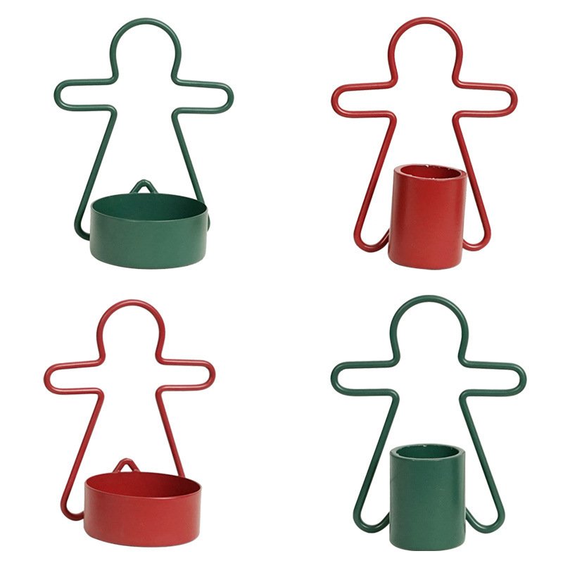 Gingerbread Man Small Candlestick Decoration Christmas Candlestick