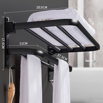 Towel Rack Bathroom Shelf  Wall-mounted Without Perforation