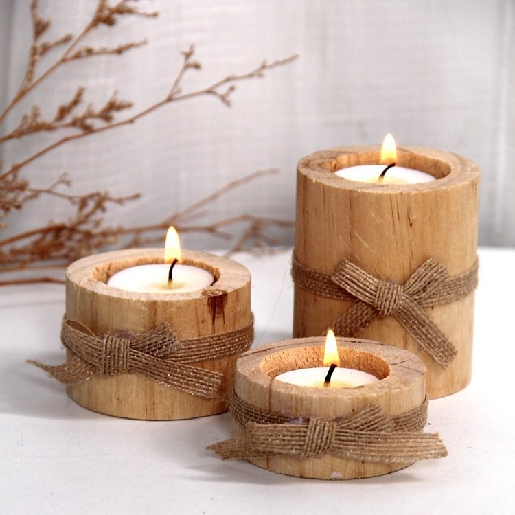 Crafts Decoration Creative Pine Candlestick