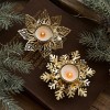 Christmas Golden Iron Candlestick Desktop Decoration
