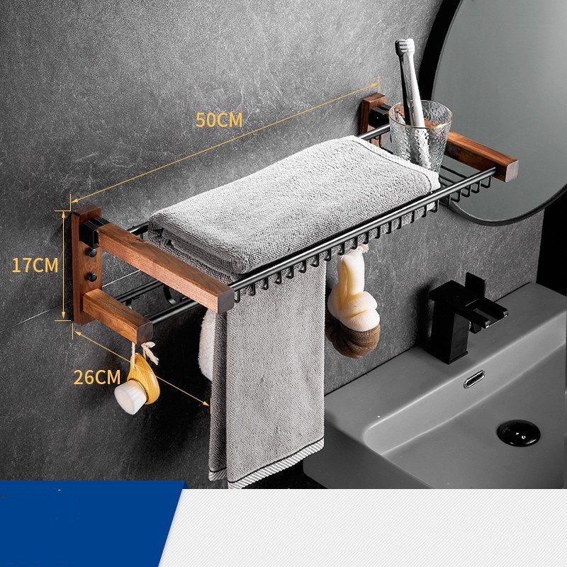 Solid Wood Collapsible Shelf Bathroom Set