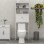 Over The Toilet Rack 2 -Tier Toilet Bathroom Spacesaver Storage Shelf With 2 Doors Wood Storage Organizer Cabinet For Bathroom Freestanding Shelf-White