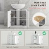 Bathroom Sink Cabinet, Pedestal Sink Cabinet with Adjustable Shelf, White