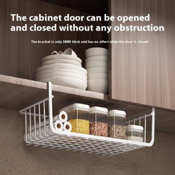 Hanging Partition Layered Seasoning Hanging Basket Cabinet Wall Cupboard Lower Hanging Rack