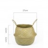 Natural sewed woven storage basket