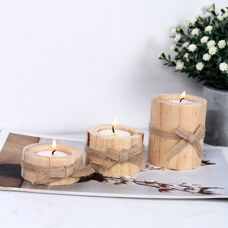 Crafts Decoration Creative Pine Candlestick