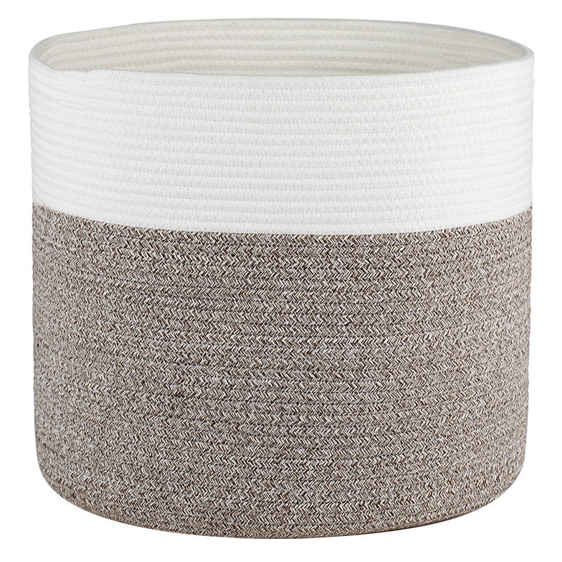 Cotton String Woven Laundry Basket Color Matching Household Storage Basket