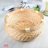 Circular rattan basket for storage