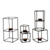 Geometric cube candlestick wrought iron
