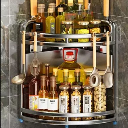 Stainless Steel Kitchen Seasoning Rack With Countertop