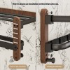 Walnut Wood Towel Rack Bathroom Shelf No Drilling Required