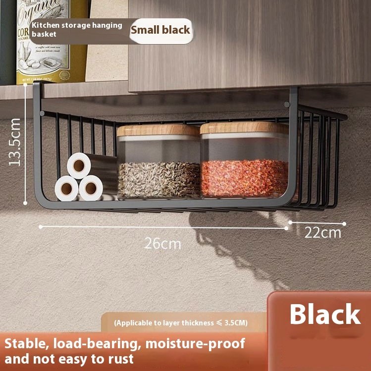 Hanging Partition Layered Seasoning Hanging Basket Cabinet Wall Cupboard Lower Hanging Rack