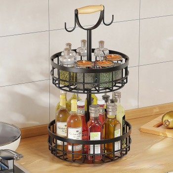 Kitchen Seasoning Storage Rack Bathroom Dual-tier And Detachable