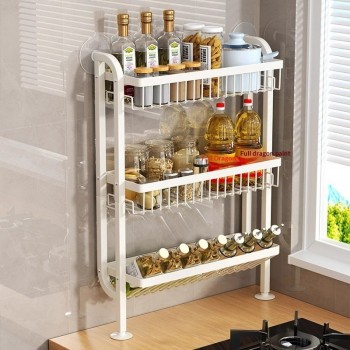 Kitchen Seasoning Rack With Narrow Edges On The Countertop