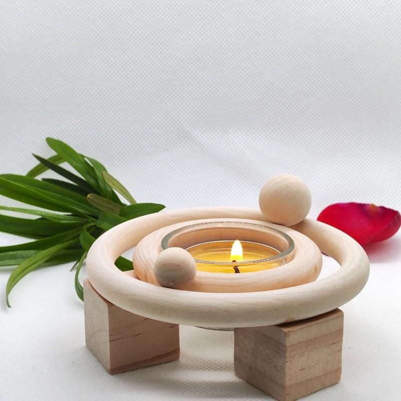 Solar System Theme Wooden Candlestick