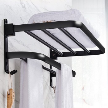 Towel Rack Bathroom Shelf  Wall-mounted Without Perforation