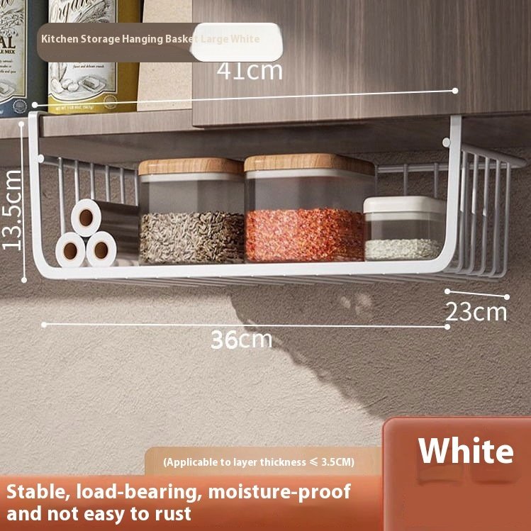 Hanging Partition Layered Seasoning Hanging Basket Cabinet Wall Cupboard Lower Hanging Rack