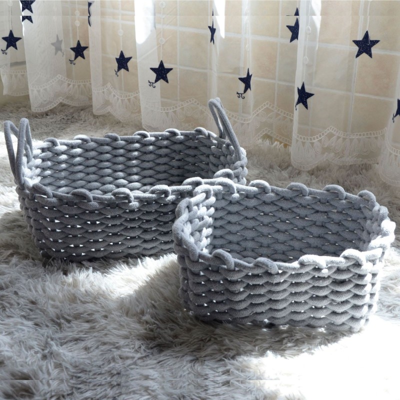 Storage Basket Sundries Storage Box Handmade Cotton Rope Storage Basket Homestay Furnishing Storage Shooting Storage Basket