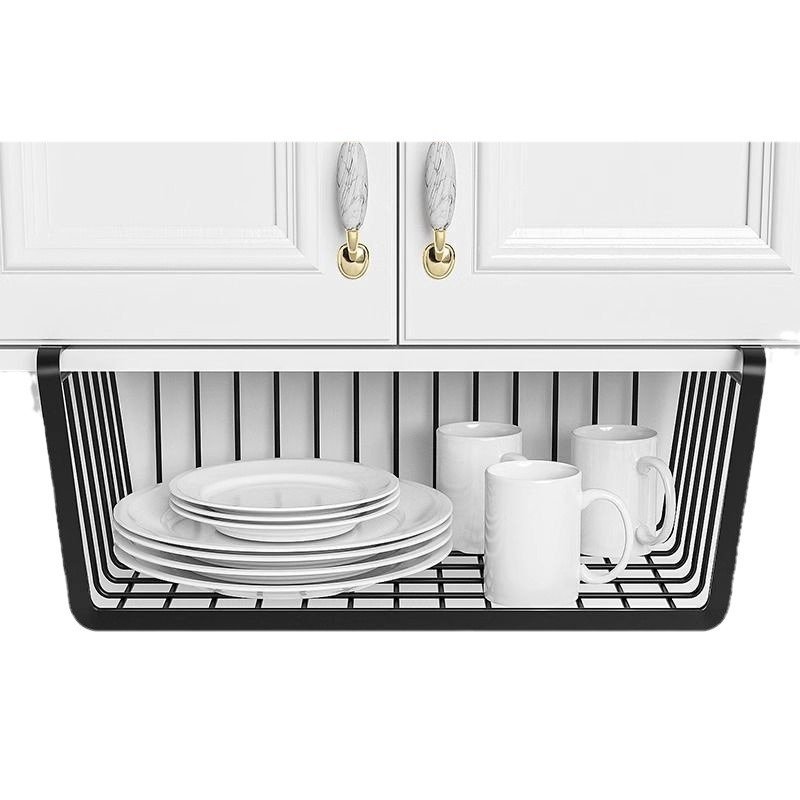 Hanging Partition Layered Seasoning Hanging Basket Cabinet Wall Cupboard Lower Hanging Rack