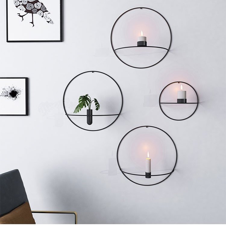 Black European Candlestick Cross-shaped Candlestick Shelf